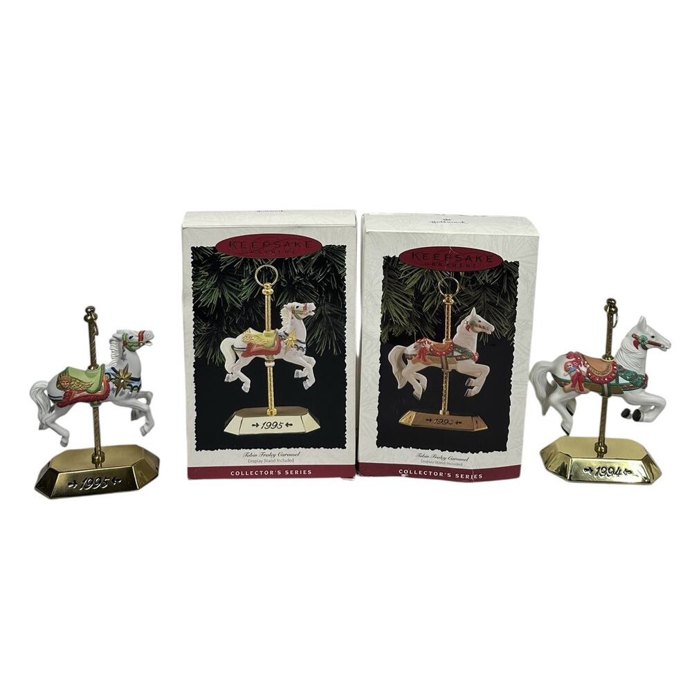 Vtg Hallmark Ornament Tobin Fraley Carousel Horses Collectors Series 1994 1995